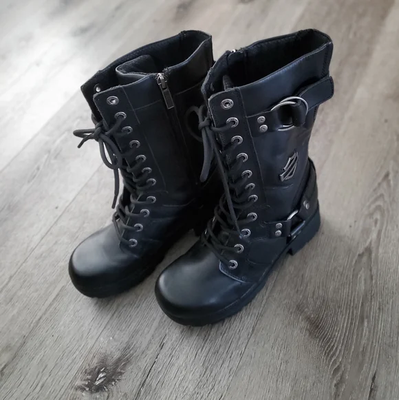 Harley-Davidson Women's Black Moto Boots - Picture 3 of 7